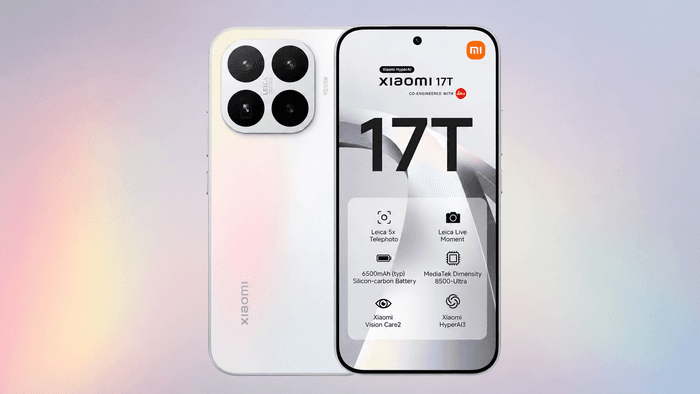 Xiaomi 17T 5G chega em 28 de maio como premium acessível com Dimensity 8500
